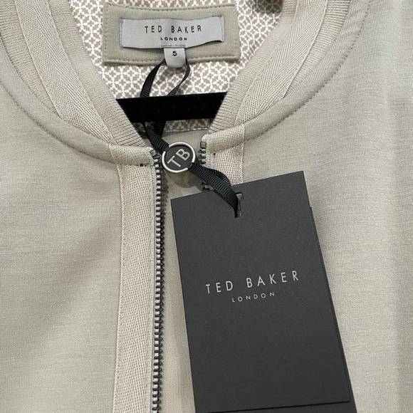 Ted Baker Livid Slim Fit Bomber Jacket Natural 5/L - Picture 6 of 10